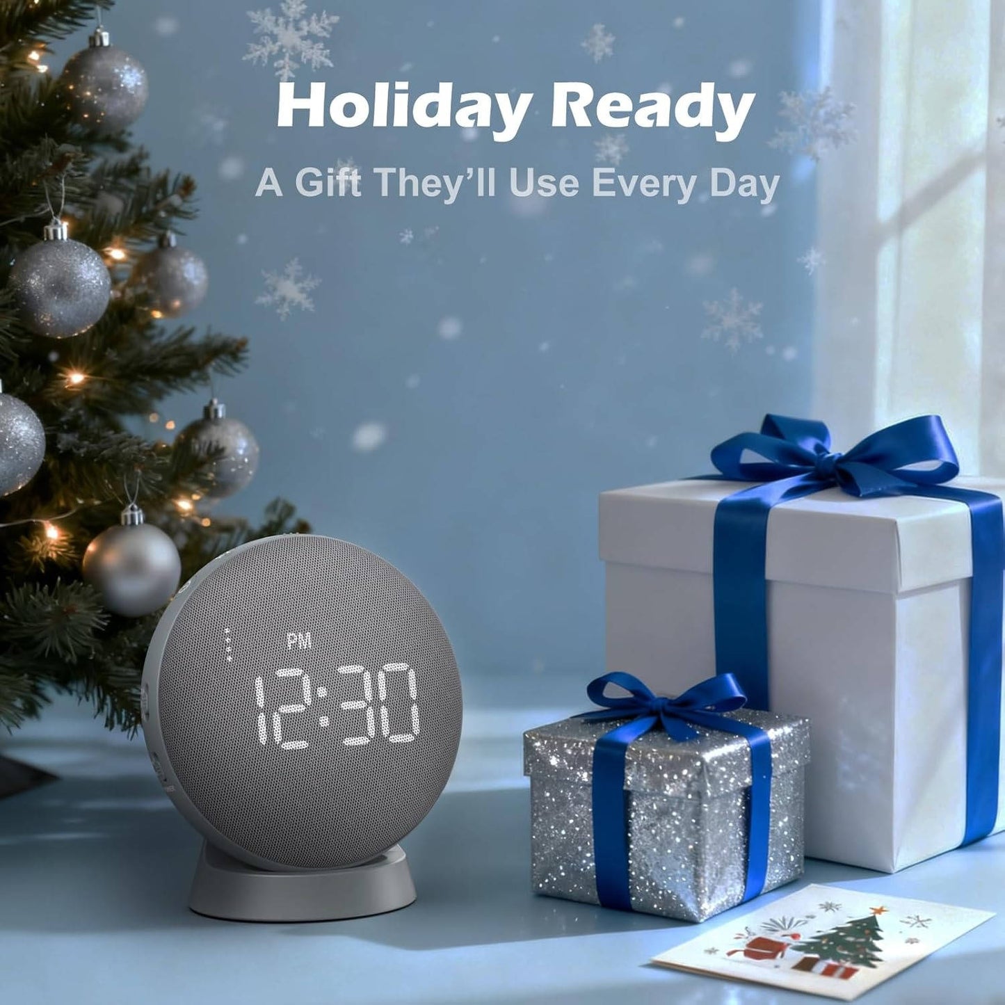 Rechargeable Alarm Clock with Bed Shaker and Auto Dim Display