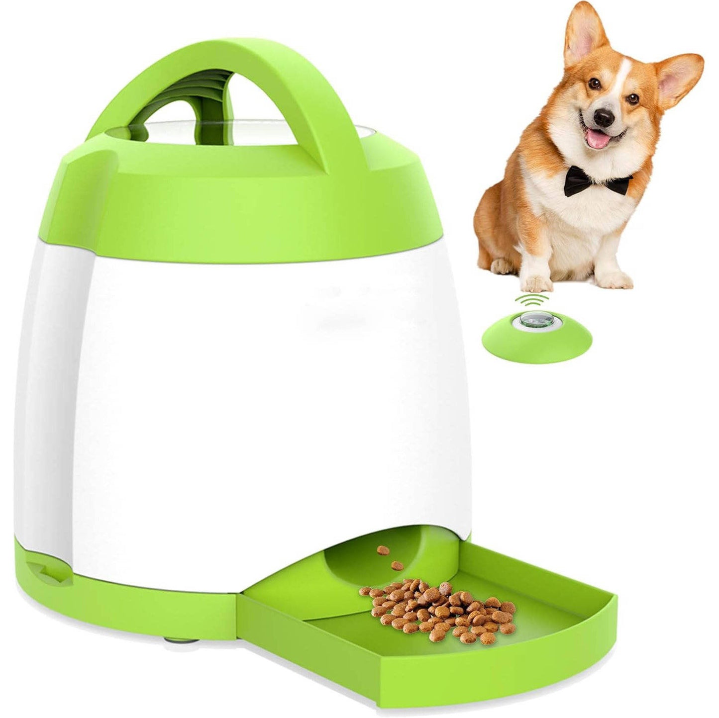 Automatic Dog Treat Dispenser, Remote Control Interactive Dog Feeder and Puzzle Toy