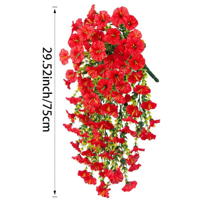 Artificial Morning Glory Vine with UV-Resistant Silk Flowers and Flexible Design, 75cm