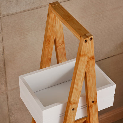 3-Tier Bamboo Bath Shelf, Compact Bathroom Storage Rack