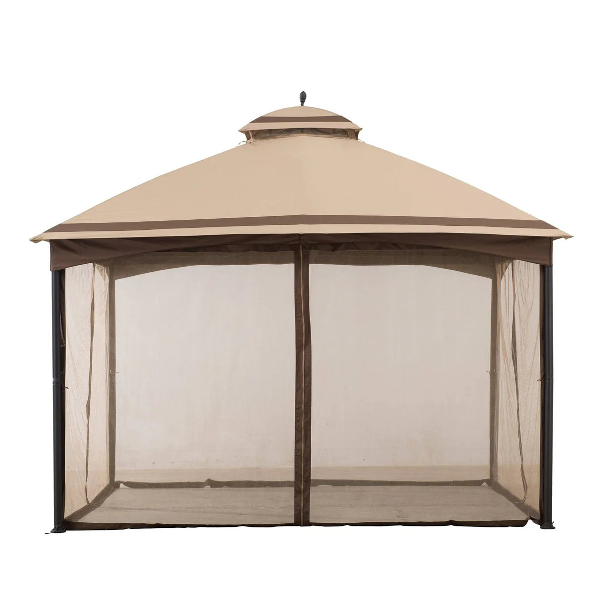 Fari 10x13 ft Steel Outdoor Canopy Gazebo with Netting, 2-Tier Ventilated Roof