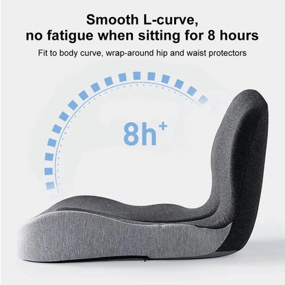 L-Shaped Memory Foam Seat Cushion with Lumbar Support and Ventilated Core