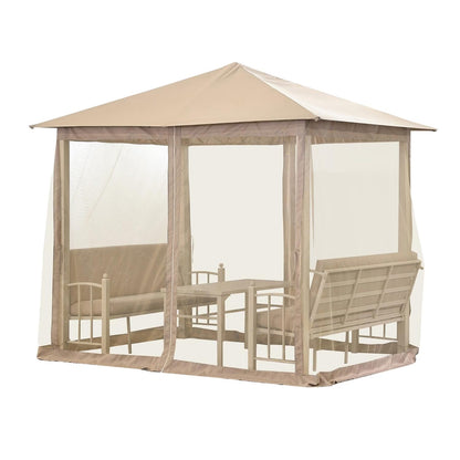 Seren Beige Gazebo Lounge Set Beige with Sofas and Table