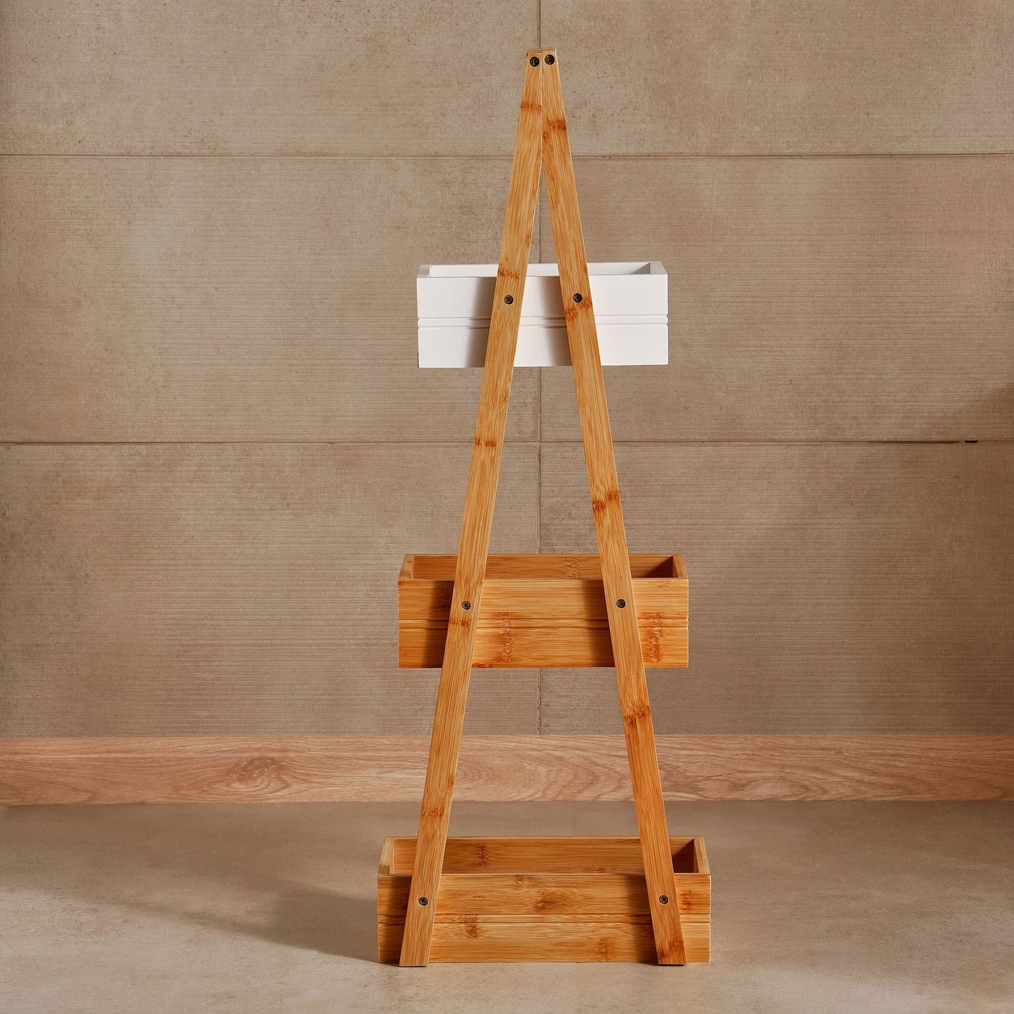 3-Tier Bamboo Bath Shelf, Compact Bathroom Storage Rack