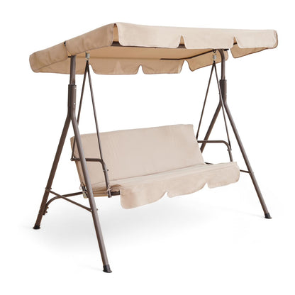 Calden Beige 3-Seater Outdoor Swing with Removable Canopy