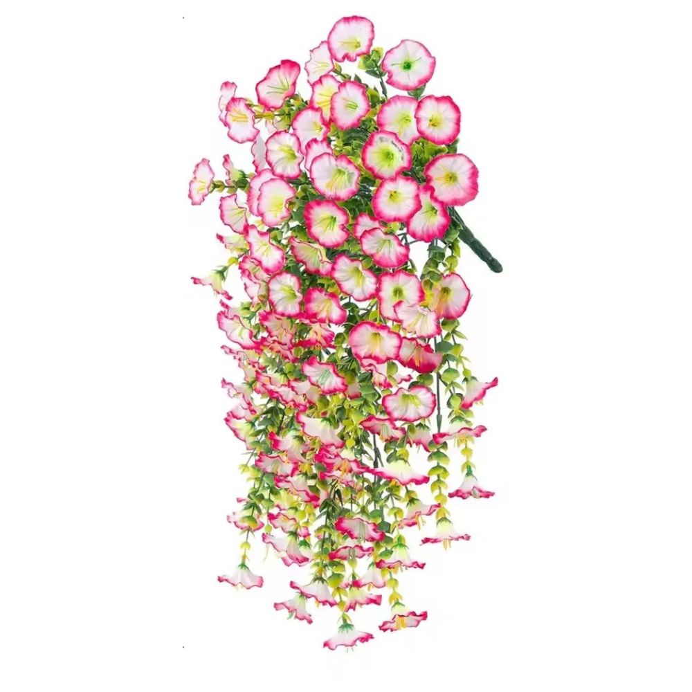 Artificial Morning Glory Vine with UV-Resistant Silk Flowers and Flexible Design, 75cm