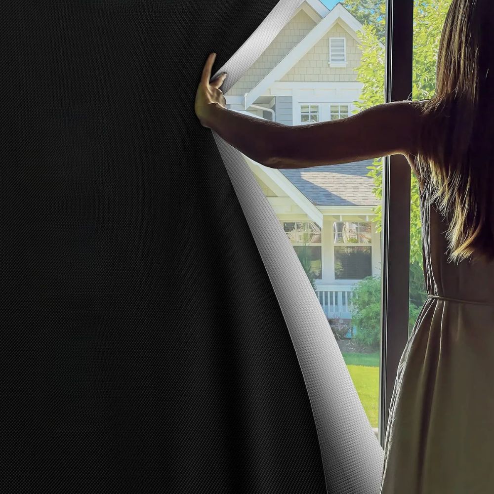 Static Cling Blackout Window Shade with Heat Blocking and Privacy Protection