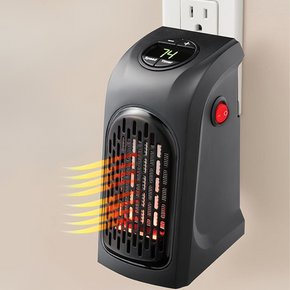 Ceramic Space Heater with Dual Speed and 12-Hour Timer, Wall Mountable