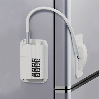 Password Lock Refrigerator Strap with Adhesive Mount and Adjustable Fit