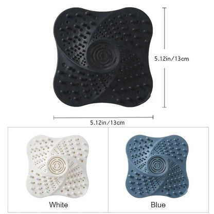 Spiral Drain Hair Catcher with Suction Cup Base and Built-in Handle