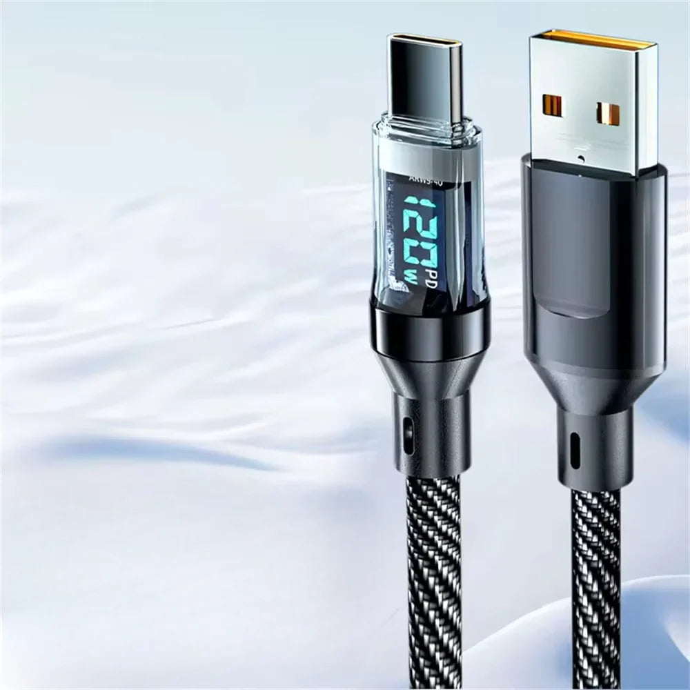USB-C Fast Charging Cable 120W and LED Display
