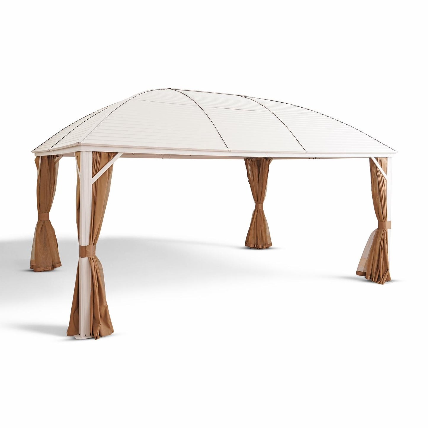 Renley Outdoor Gazebo 4.85x3.65x3.00m, Off White with Removable Canopy