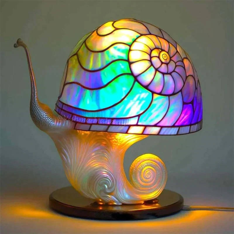Enchanting Stained Glass Table Lamp, Elegant Decorative Accent Lighting for Home