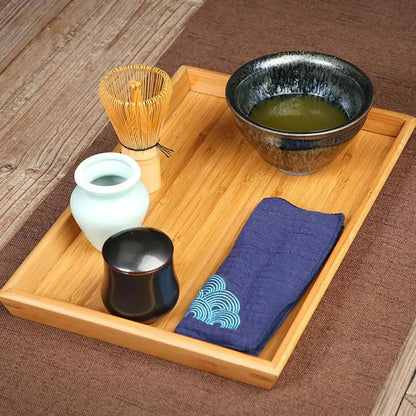 Matcha Whisk and Bowl Set with Bamboo Measuring Spoon and Ceramic Vessel