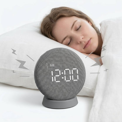 Rechargeable Alarm Clock with Bed Shaker and Auto Dim Display