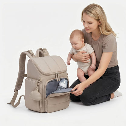 Diaper Bag Backpack with Changing Pad and Insulated Bottle Pockets