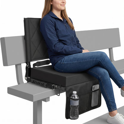 Stadium Seats for Bleachers with Back Support and Wide Cushion, Portable Folding Padded Stadium Chair with Shoulder Strap