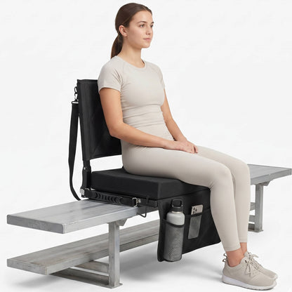 Stadium Seats for Bleachers with Back Support and Wide Cushion, Portable Folding Padded Stadium Chair with Shoulder Strap