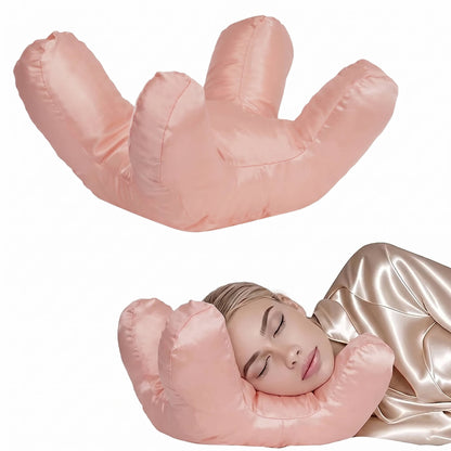 Memory Foam Beauty Pillow with Silk Satin Cover and Neck Support