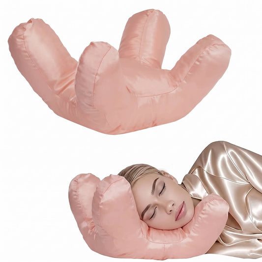 Memory Foam Beauty Pillow with Silk Satin Cover and Neck Support