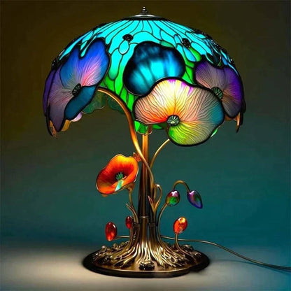 Enchanting Stained Glass Table Lamp, Elegant Decorative Accent Lighting for Home