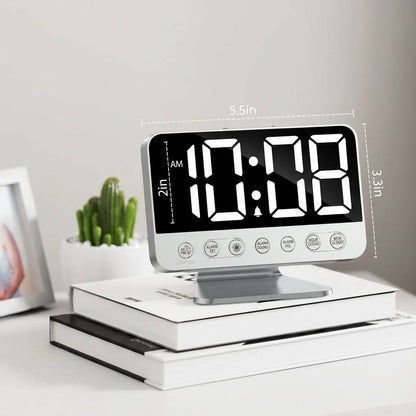 Digital Alarm Clock Bedroom Large Display, Adjustable Brightness Easy Read LED Clock with Night Light