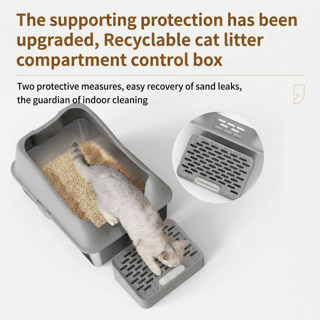 Stainless Steel Cat Litter Box 100L with Enclosed Design and Lid