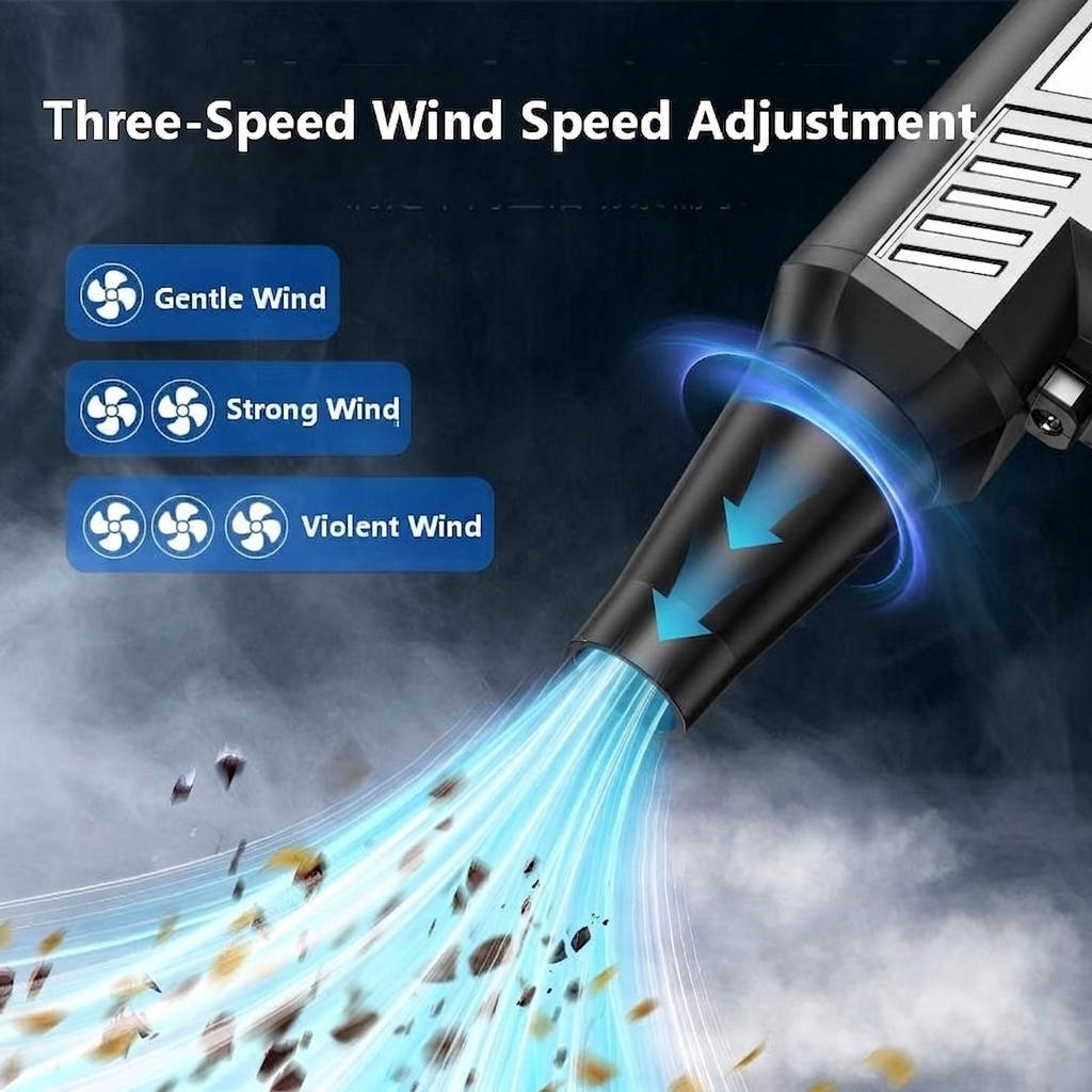 Cordless Electric Air Duster with 3 Speeds and USB C Rechargeable