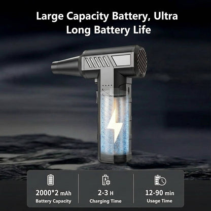 Cordless Electric Air Duster with 3 Speeds and USB C Rechargeable