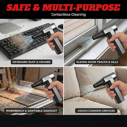 Cordless Electric Air Duster with 3 Speeds and USB C Rechargeable