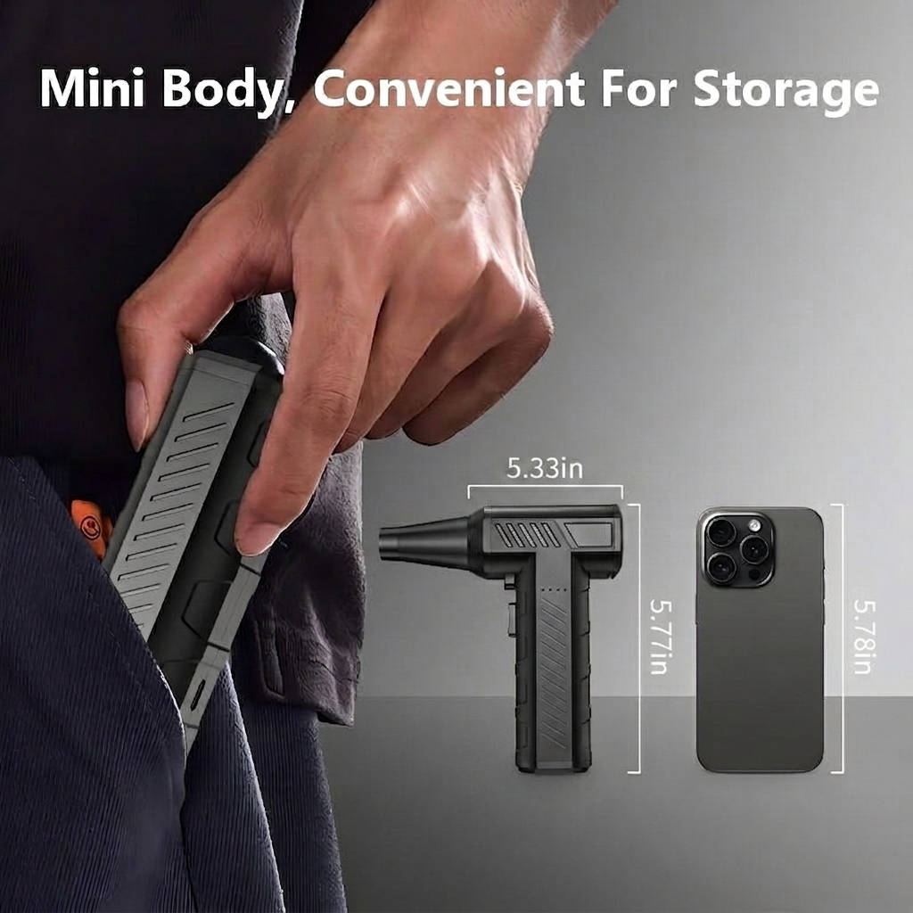 Cordless Electric Air Duster with 3 Speeds and USB C Rechargeable
