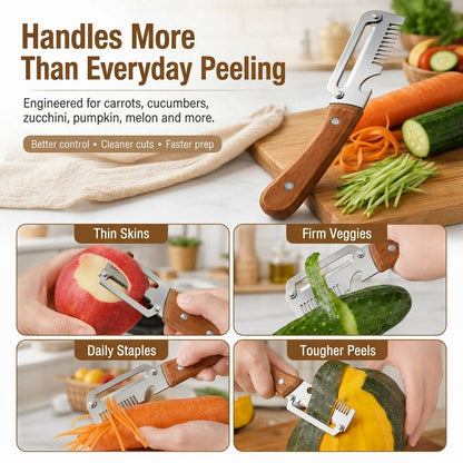 3 in 1 Vegetable Peeler with Julienne Cutter and Bottle Opener