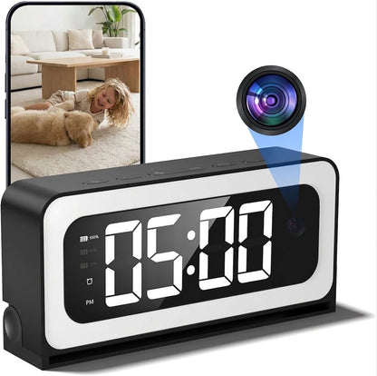 Clock Camera 2K, Dual-Band WiFi Indoor Security Camera with Motion Detection & Night Vision