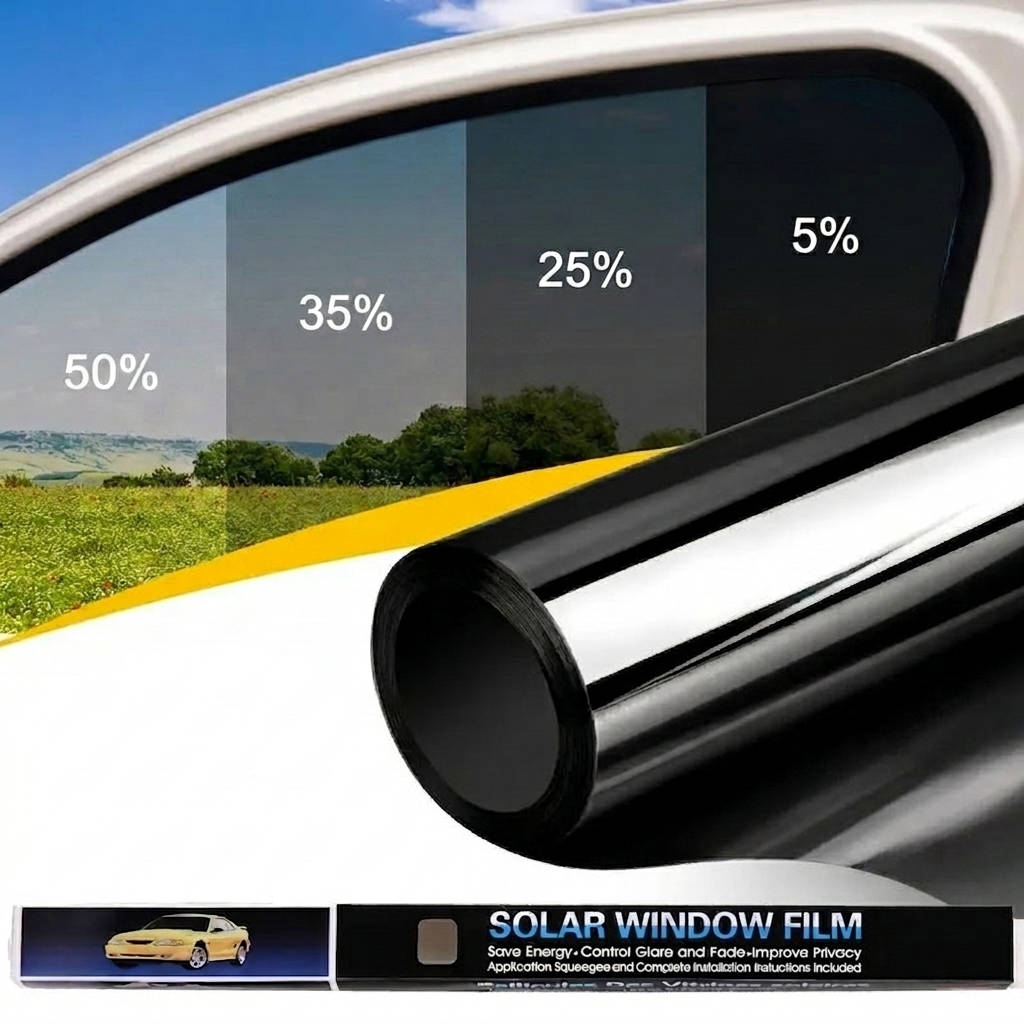 Uncut Roll Car Window Tint Film, Universal Windshield Sun Shade & Privacy Film, and Glare Reduction Roll for Cars, SUVs & Trucks