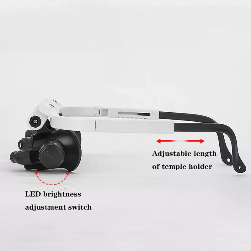 Magnifying Glasses with Dual LED Lights and Interchangeable Lenses, 8x 15x 23x