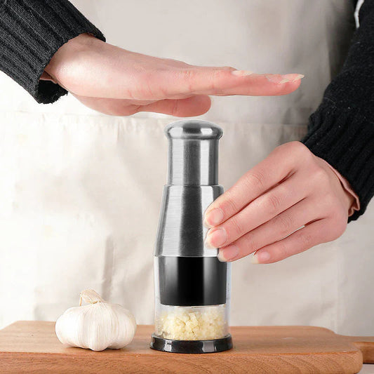 Garlic Chopper with Adjustable Texture Control and Stainless Steel Blades