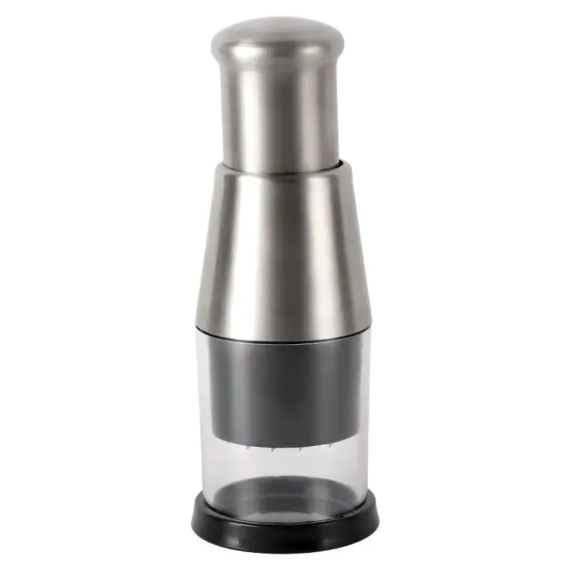 Manual Stainless Steel Chopper with Integrated Bowl and Enclosed Blade Design