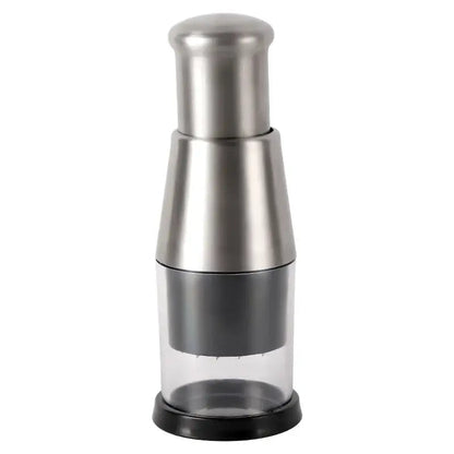 Manual Stainless Steel Chopper with Integrated Bowl and Enclosed Blade Design