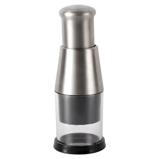 Manual Stainless Steel Chopper with Integrated Bowl and Enclosed Blade Design