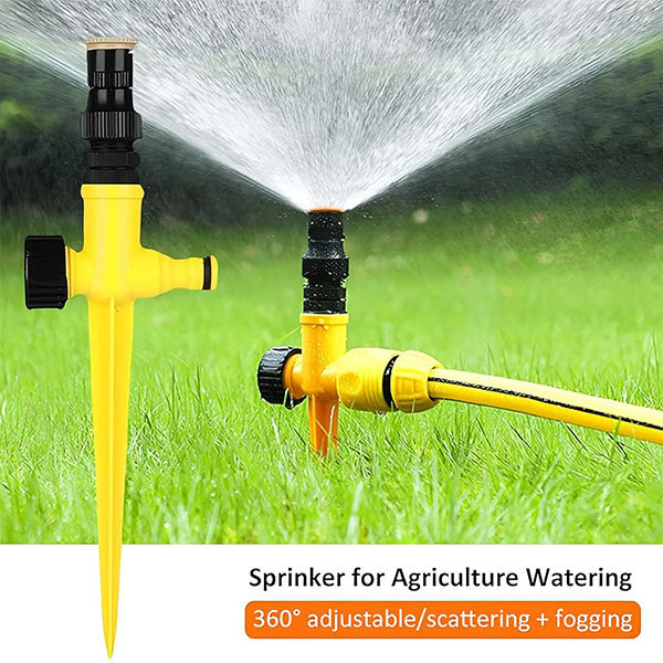 Rotating Garden Sprinkler with Adjustable Spray and Full-Circle Coverage