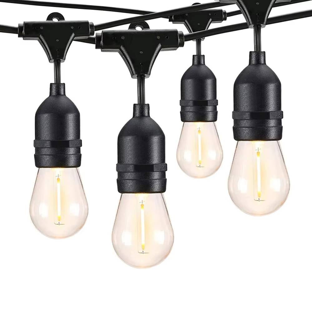 LED String Lights with Edison Bulbs and Weatherproof Cord, 20ft Outdoor