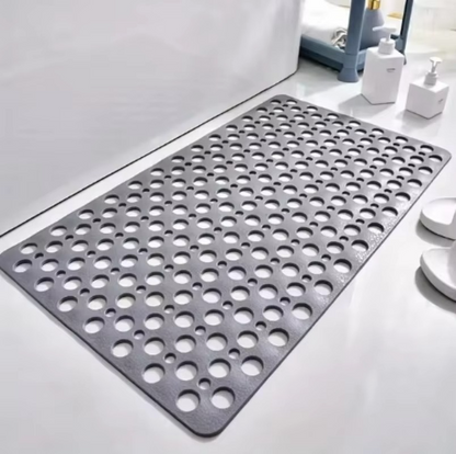 Textured Shower Mat with Drainage Holes and Suction Cup Base