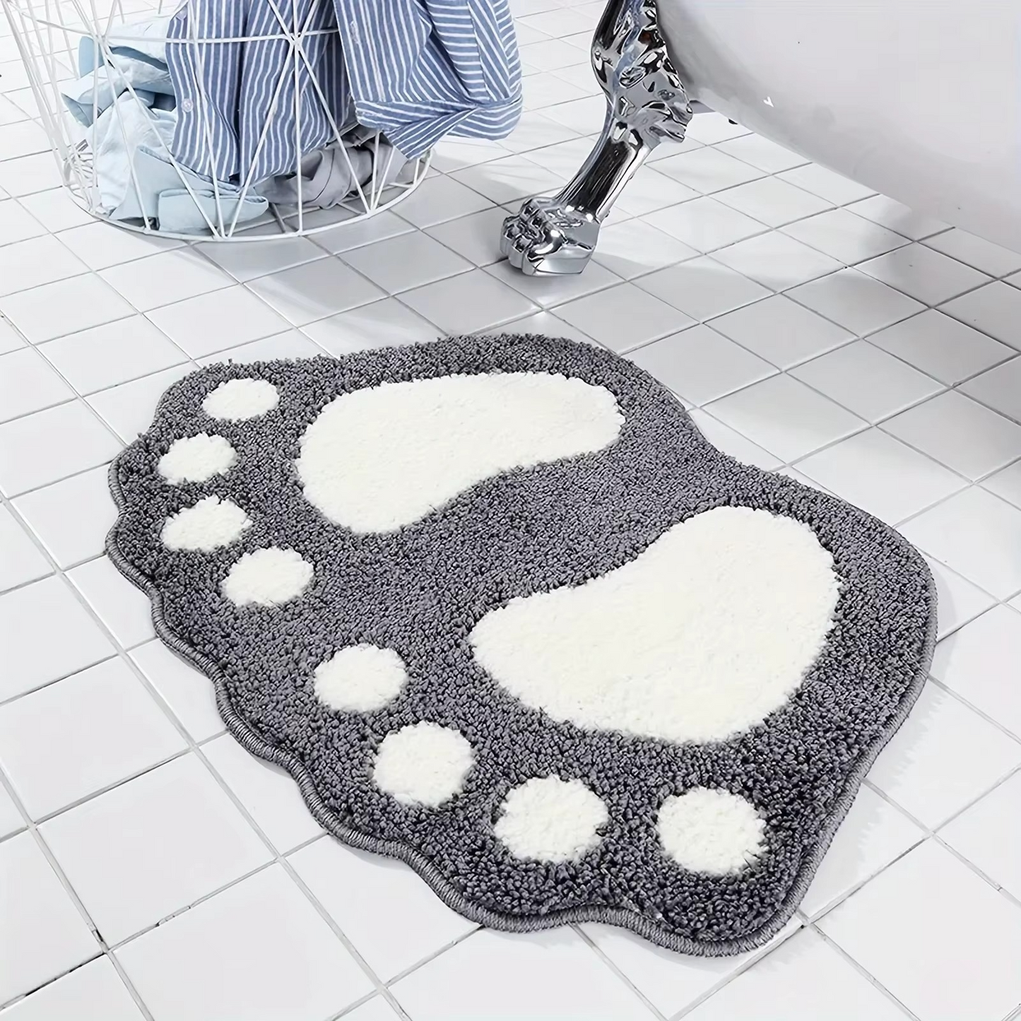 Microfiber Bath Mat with Textured Non-Slip Backing and Quick-Dry Absorption