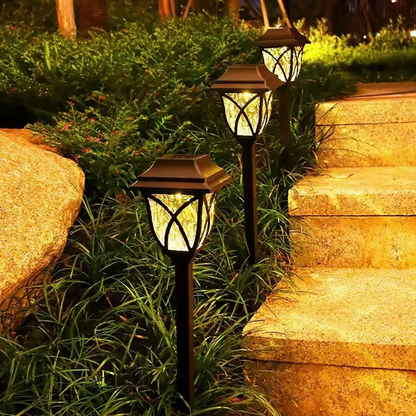Solar LED Garden Lights with Automatic Dusk Sensor and Weather-Resistant Design, 2-Pack
