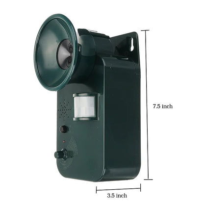Motion-Activated Ultrasonic Animal Repeller with LED Flash and Adjustable Frequency, 5000 Sq Ft