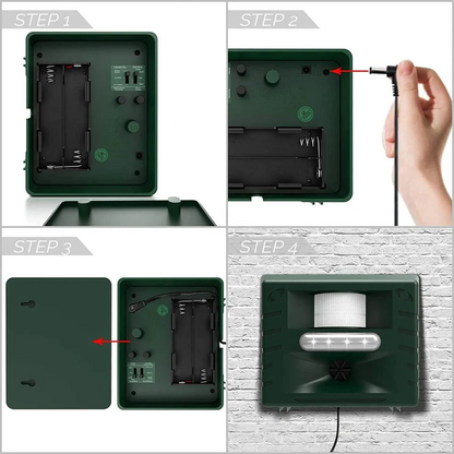 Solar-Powered Ultrasonic Bird Repeller with Motion Detection and LED Flash, Weatherproof