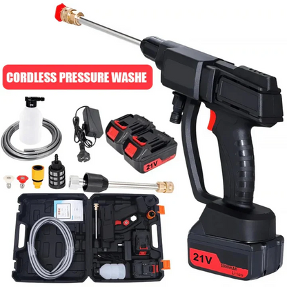 Battery Powered Pressure Washer with Adjustable Spray Nozzles and Dual Batteries