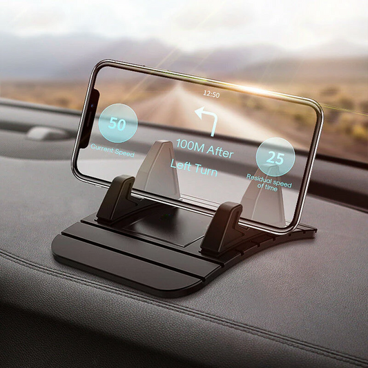Dashboard Phone Holder with Silicone Cradle and Friction Base