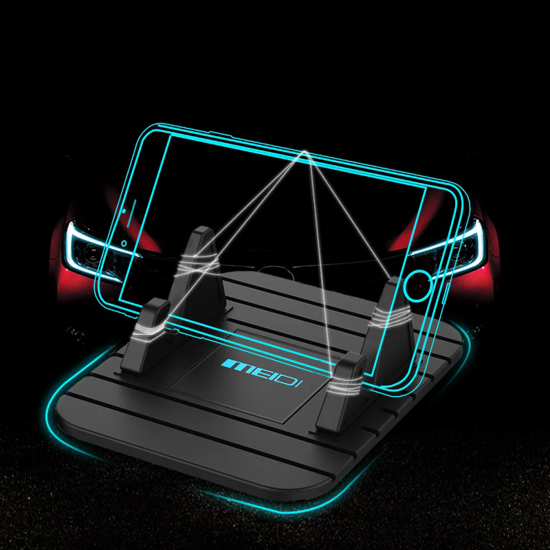 Dashboard Phone Holder with Silicone Cradle and Friction Base