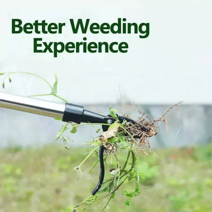 Ergonomic Weed Puller with 4-Claw Extraction System and Bamboo Handle